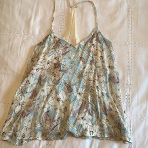 Blue floral tank top